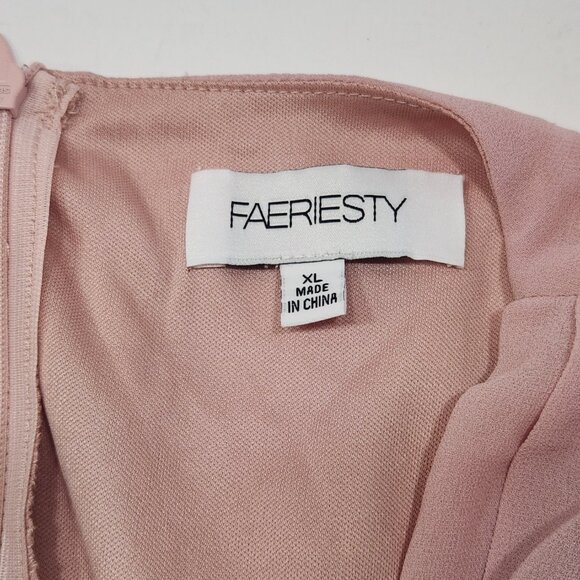 NWOT Fairiesty Formal Mauve/Pink Floor Length Gown With Fabric Flowers SZ XL - Picture 8 of 10